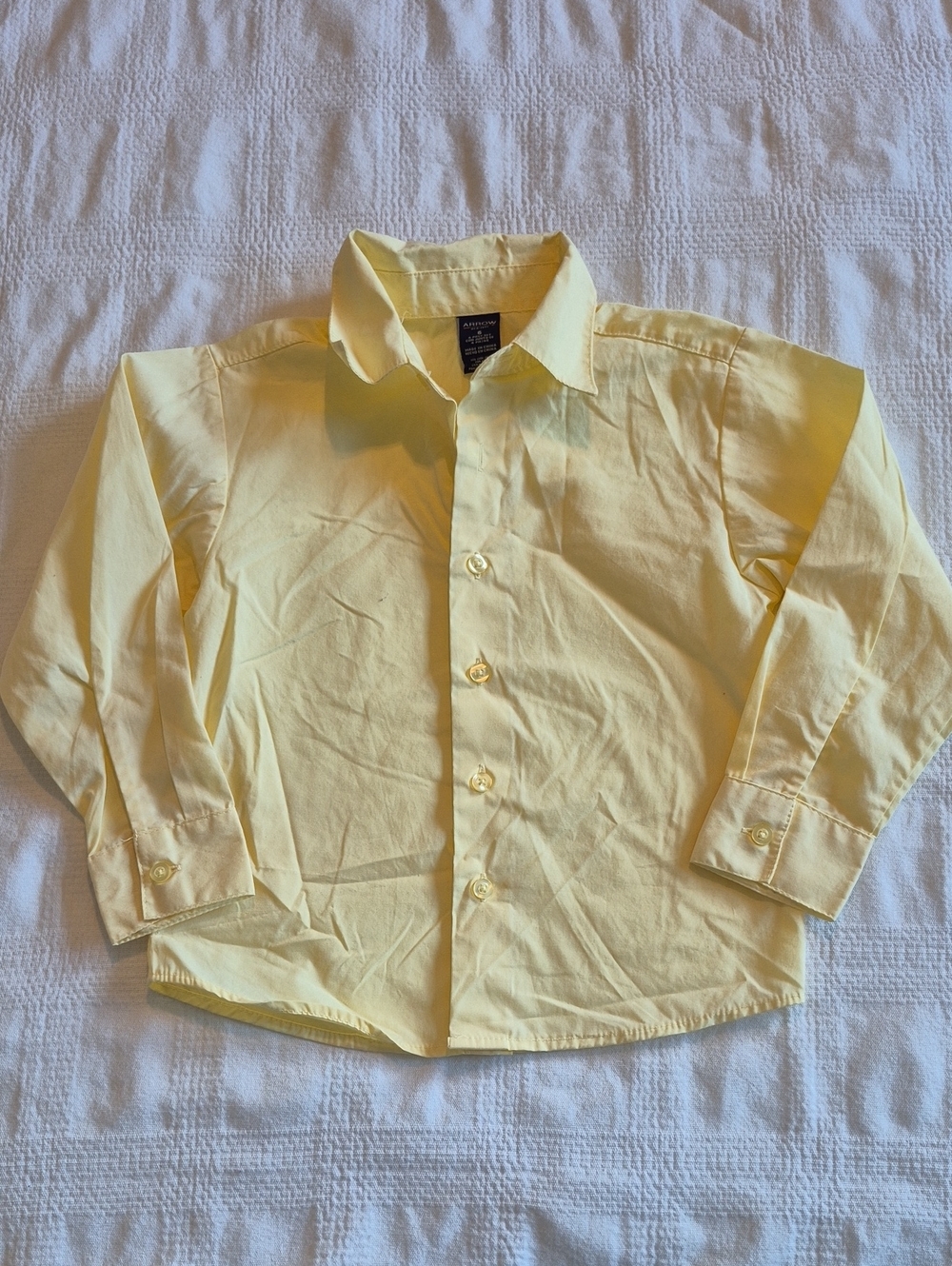 Arrow boys size 6 yellow button down shirt EUC